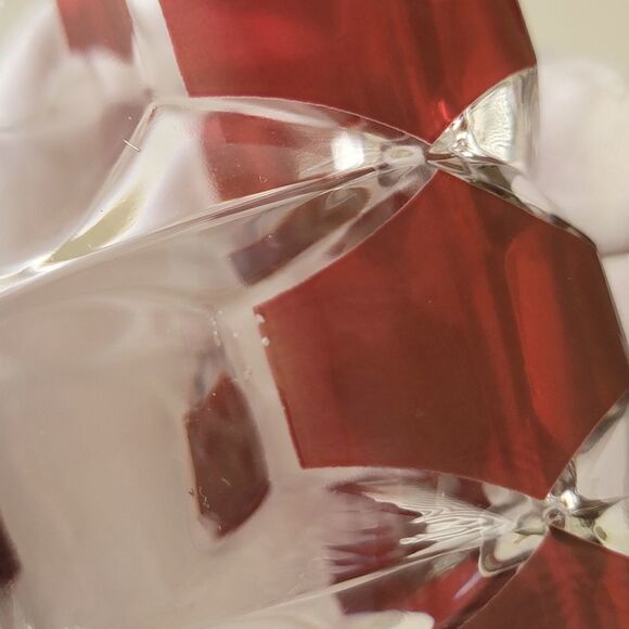 𝅺Vintage Vases Red Geometric Luminarc France by J.G. Durand SET OF 2 #0306 - Picture 3 of 14